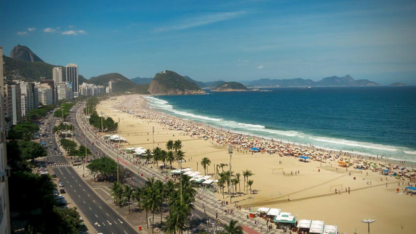 One of the best beaches in the world is Copacabana, Rio de Janeiro, Brazil