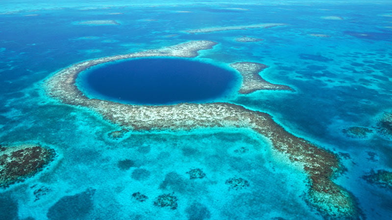 Great Blue Hole in Belize is another one of the most unusual places in the world.