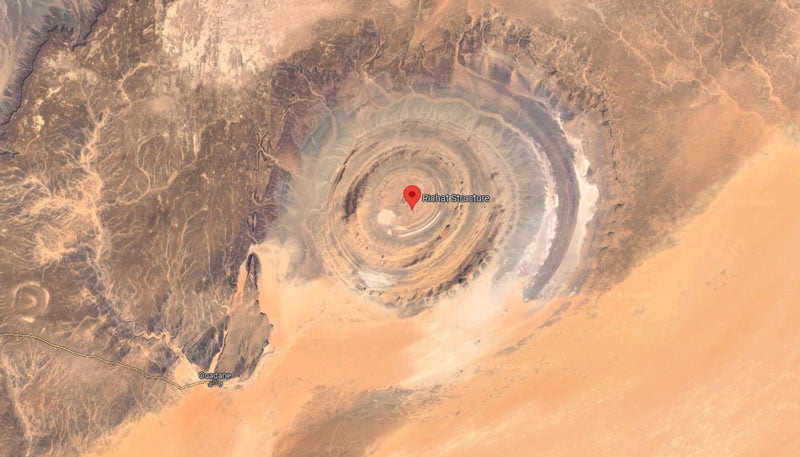 The Richat Structure in Mauritania is another one of the most unusual places in the world.