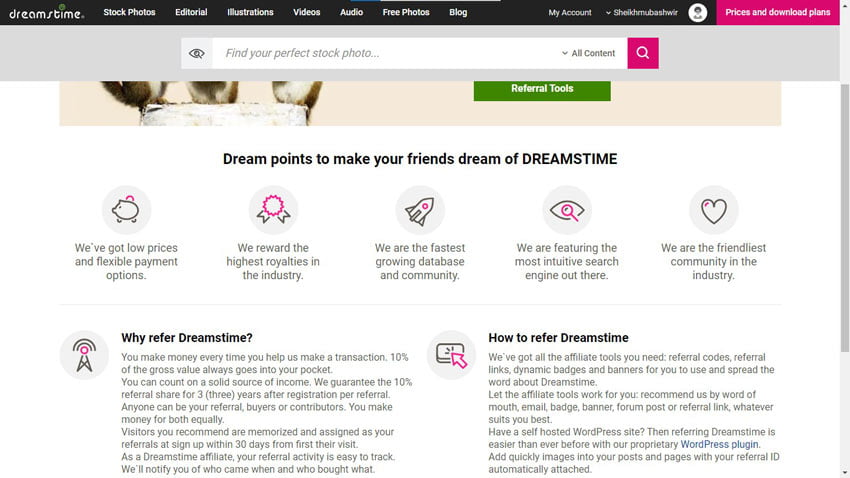 Dreamstime to download premium Photo for blog site